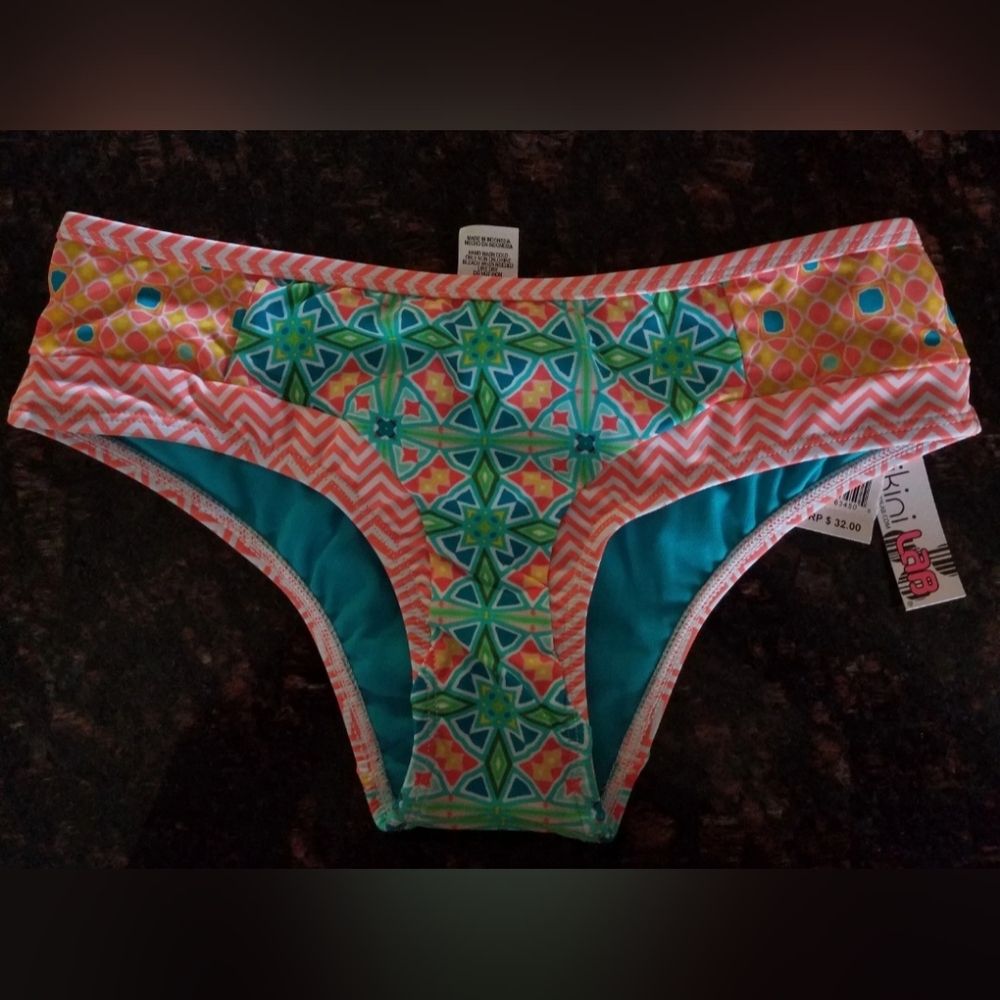 The Bikini Lab Multicolor Geometric Bikini Bottom